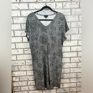 Talbots | Black & White Floral Dress